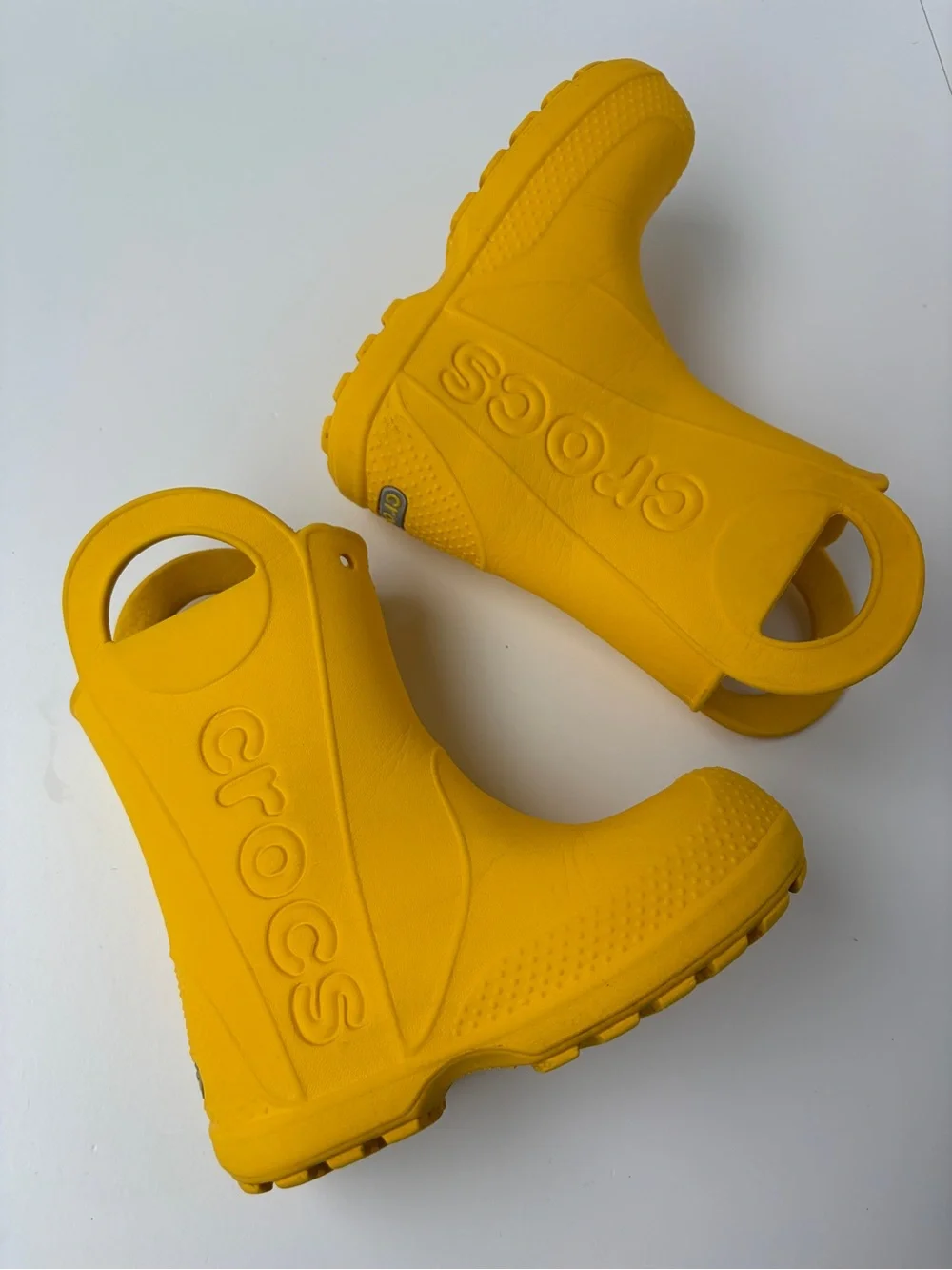 Crocs Kids Toddler Handle It Rain Boots Classic Solid‎ Yellow Unisex C9
